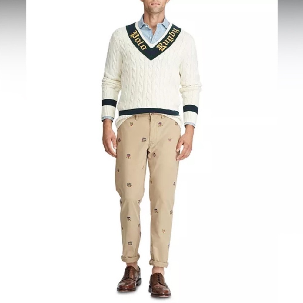 Polo by Ralph Lauren Men’s Embroidered Khaki Chino Pants - Tan